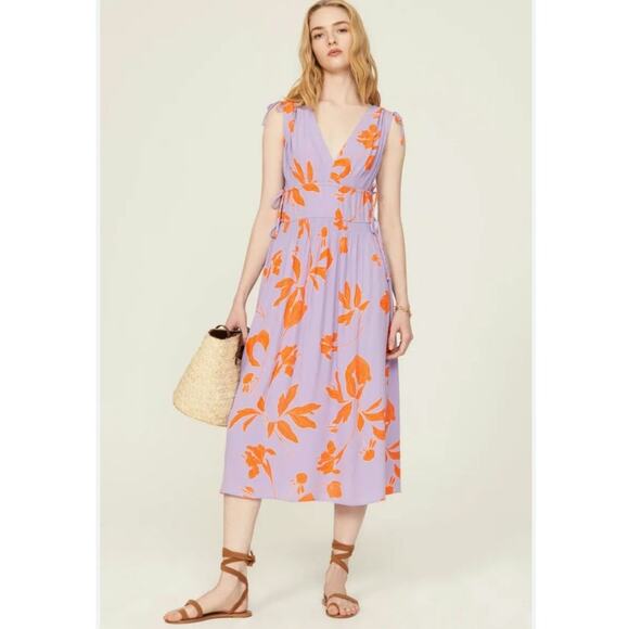 Thakoon Collective Floral Midi Dress - Size 10 - MSRP $370 Beachy - Picture 1 of 8